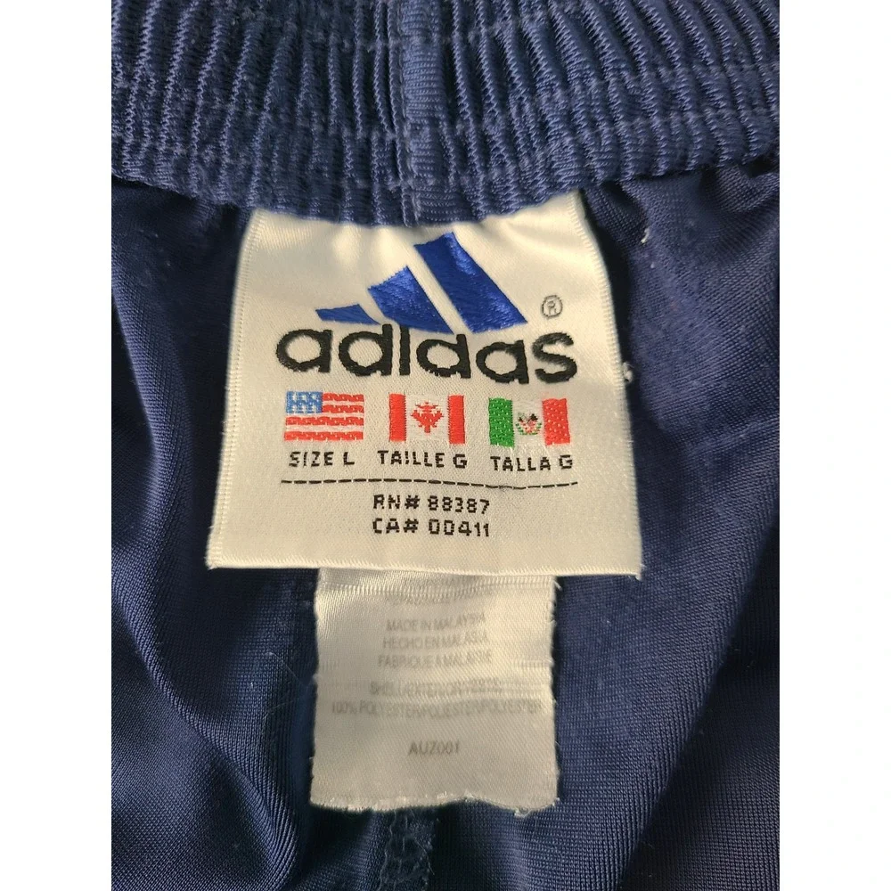 Adidas Mens Vintage Snap Button Adibreak Track Pants Blue White Large AUZ001